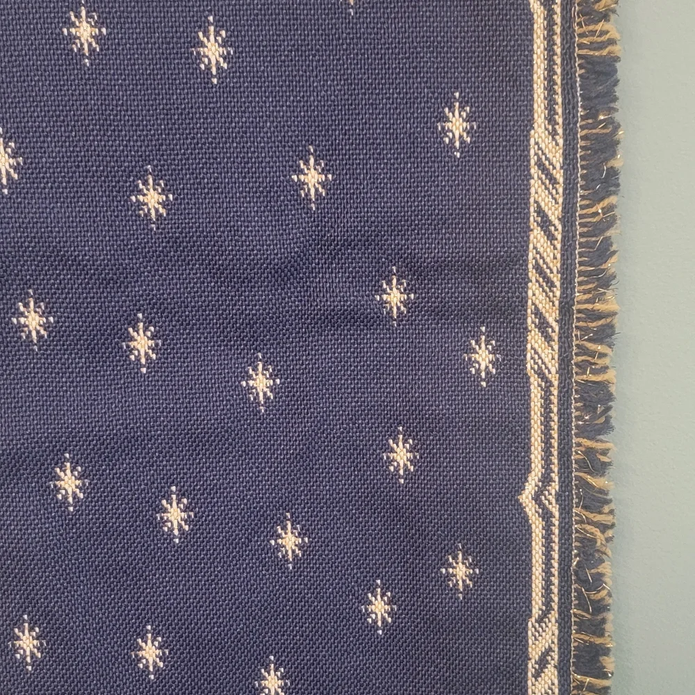Vintage Table‎ Tapestry Runner Angel Holiday Seasonal Fringe Size 12Wx72L